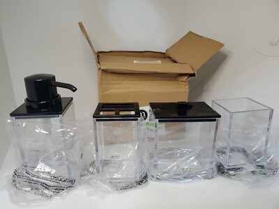 M DESIGN Bath Accessory Combo Combo C4 - Clear/Black 