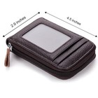 Genuine Cowhide Leather Safe Wallet RFID Blocking Card Holder Zip Around Purse — photo 3