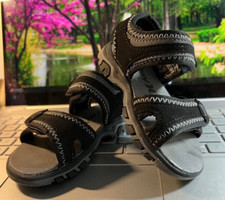 Hurley - Double Strap Adjustable Hook and Loop Black Sandals - Toddler Size 6