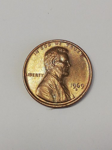 1969 Lincoln Penny D Mint Mark Large 9 & 6 Great Bronze Tone. - Picture 4 of 5