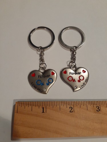 2PCs I Love You Key Chain Stainless Steel Couple Husband Wife Love YOUR CHOICE - 第 24/70 張圖片