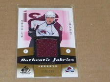 2010/11 SP Game Used MATT DUCHENE FABRICS GOLD AVALANCHE /100 E368