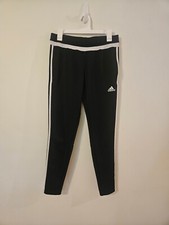 Adidas Black Tapered Pants with White Stripe Woman's M