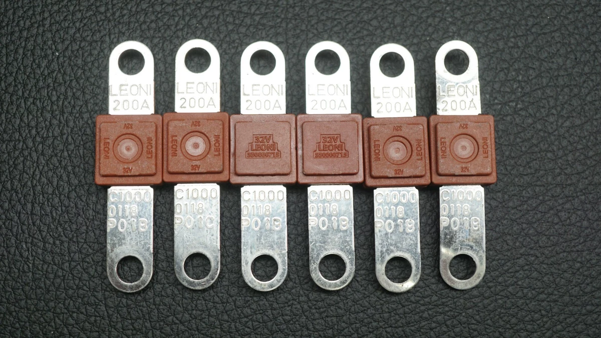 6PCS GENUINE MERCEDES BENZ LEONI 200A 32V BROWN FUSES 550000715 | eBay