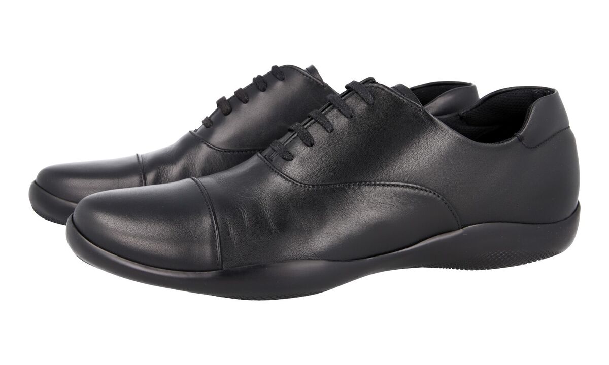 LUXURY PRADA SNEAKERS SHOES 4E0770 BLACK LEATHER NEW US 8 EU LUXURY PRADA SNEAKERS SHOES 4E0770 BLACK LEATHER NEW US 8 EU