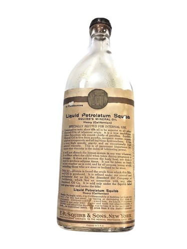 Vintage 1922 Pharmaceutical Mineral Oil Bottle Labels SQUIBB &SONS-NEW YORK RARE - Picture 3 of 10