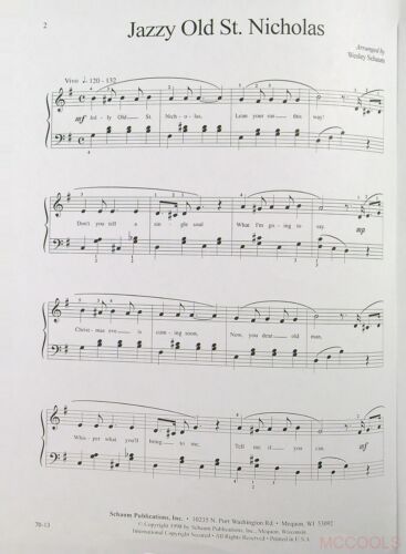 JAZZY OLD ST. NICHOLAS Piano Solo Sheet Music Wesley Schaum 1998 10m - Imagen 2 de 2