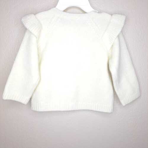 Baby Girls Trim Ruffle Cardigan Sweater Button Down Size 6m,9m,12m,24m - Picture 15 of 15