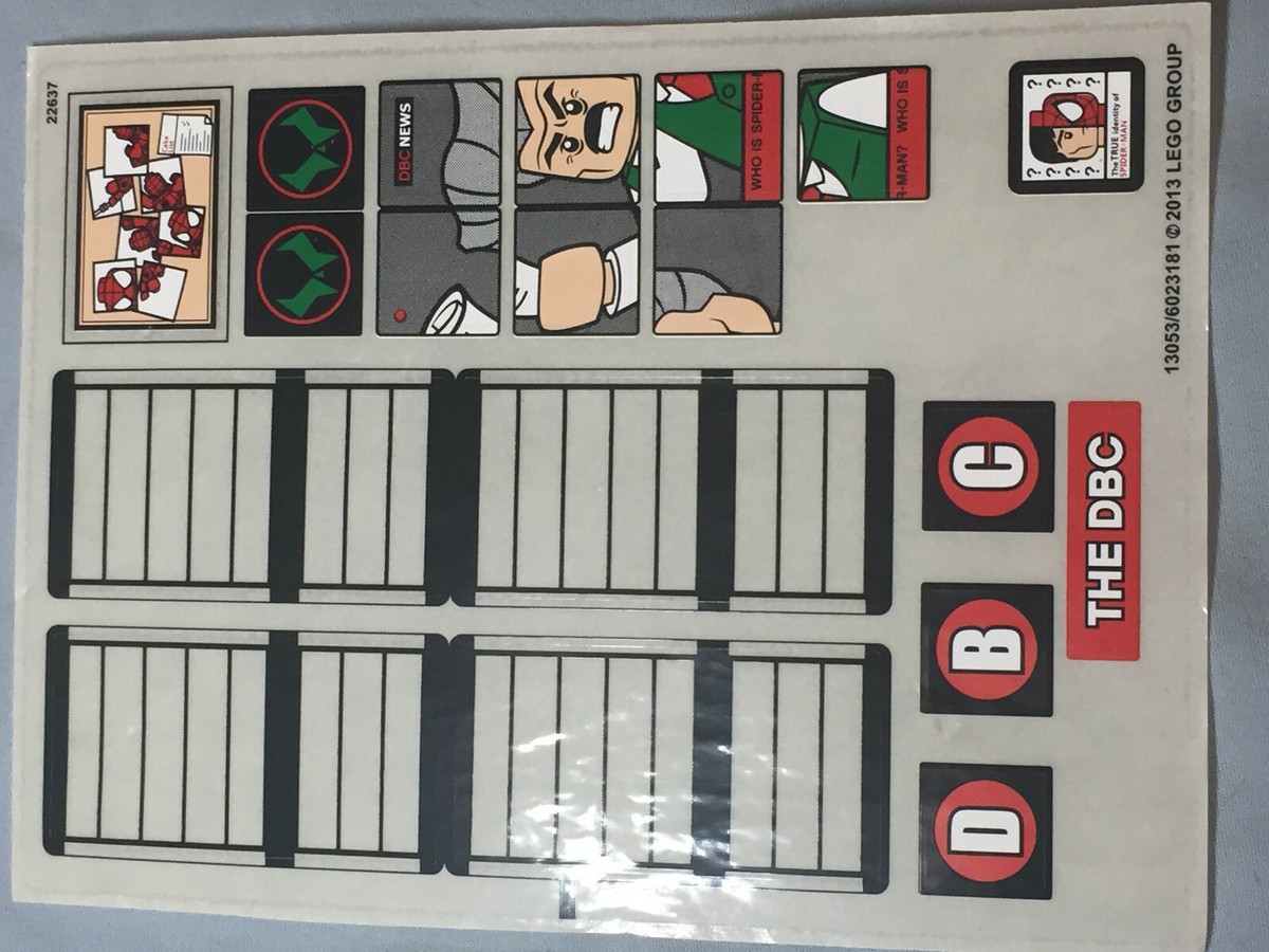 Authentic Lego Unused Sticker Sheet 76005 Daily Bugle Showdown