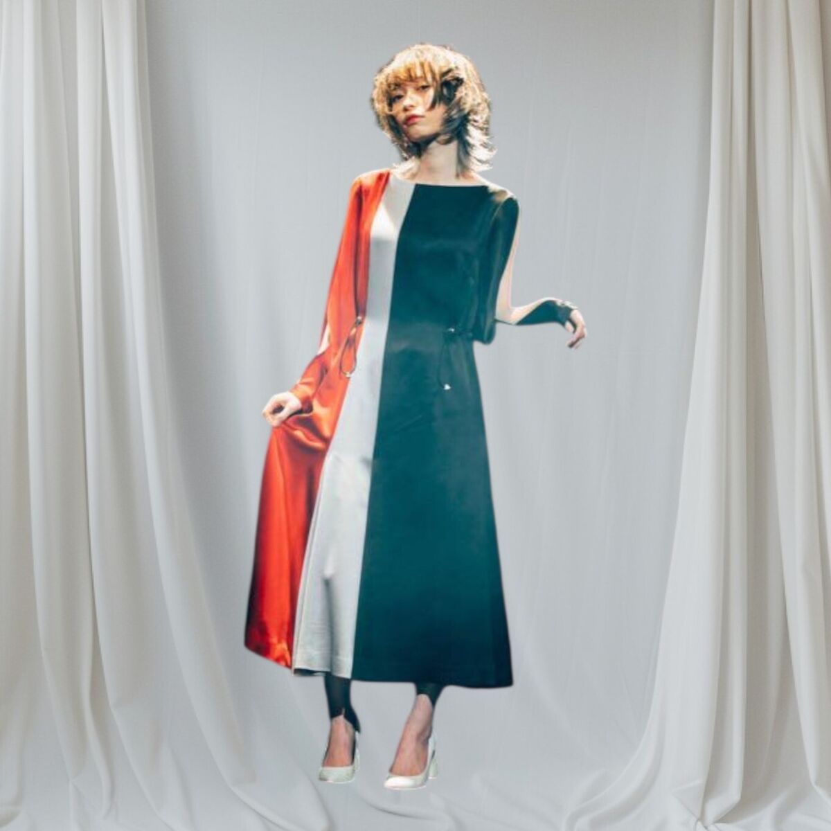 Hazama 337 One Piece Dress Black Gray Red Long Sleeve Hazama 337 One Piece Dress Black Gray Red Long Sleeve