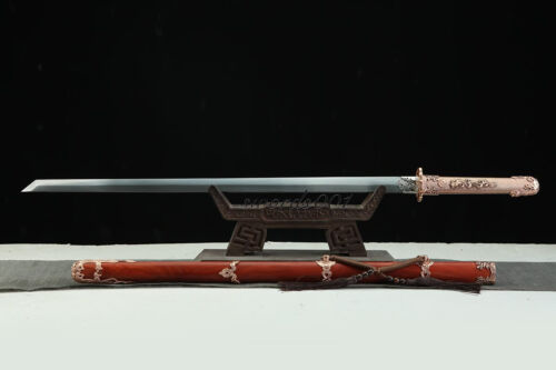 Clay Tempered Chinese Masterpiece Sword Tang Dao Sharp Exquisite Copper Fittings - Picture 3 of 15