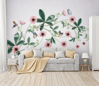 3D Pink Petals ZHUA8158 Wallpaper Wall Murals Removable Self-adhesive Amy