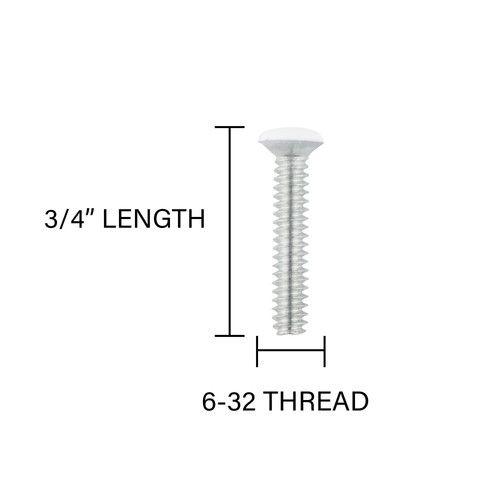 Wall Plate Screws 6-32 Thread White Outlet Screws Light Electrical Cover - Picture 15 of 22