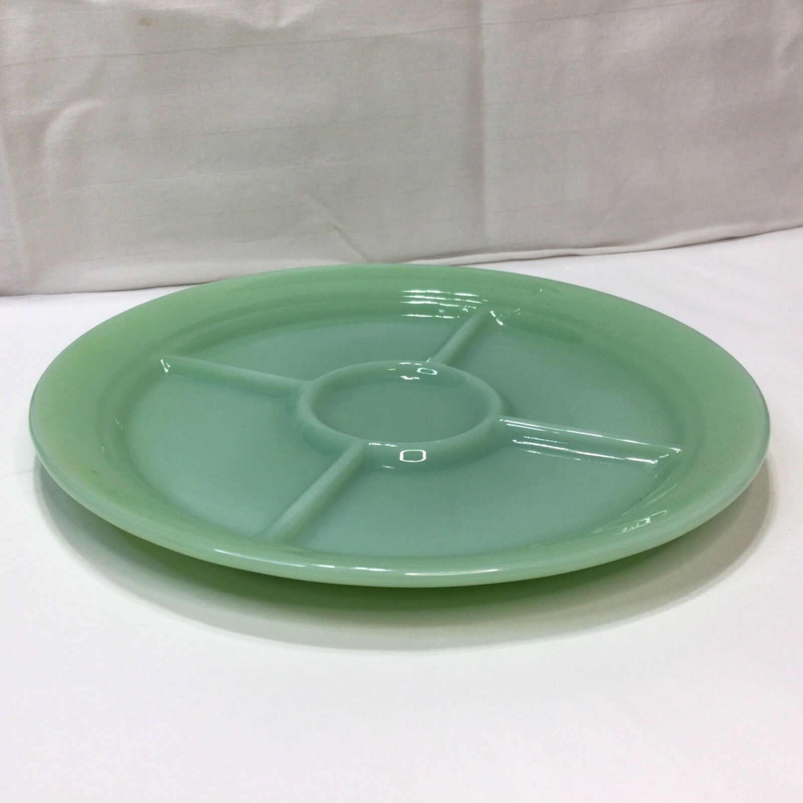 Fire King Jadeite Divided Plate Green Vintage Restaurant Oven Ware