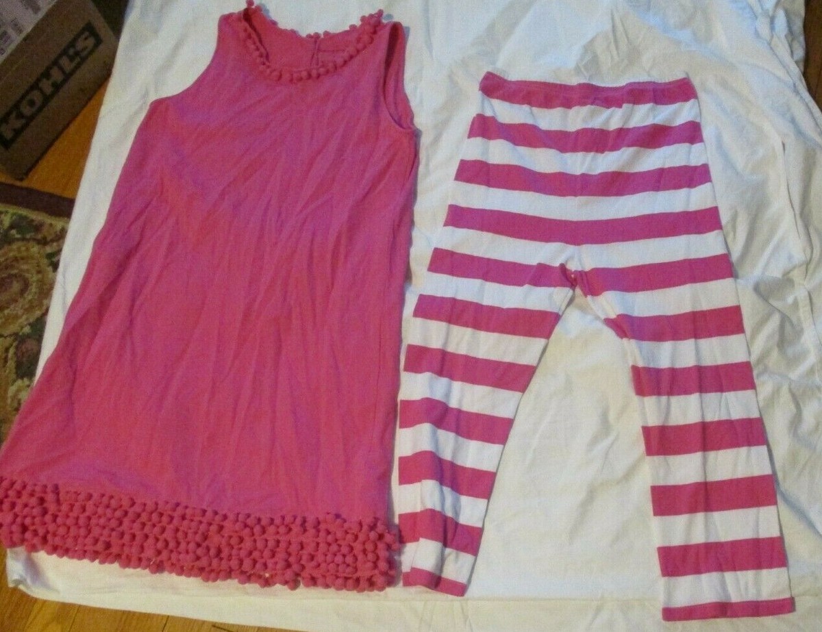 New Chasing Fireflies Pompom Dress Capri Pant Set Outfit Girls