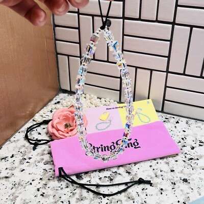 String Ting City Drip Ting Crystal Wristlet Phone Strap