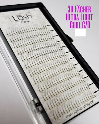 3D Volumen Wimpern Fächer C/D-Curl / 0,10 / Knoten frei / 240 Stück /8-14mm/TOP