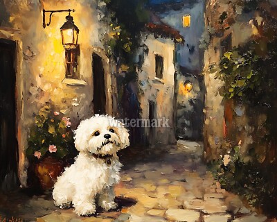 Vivid Arts Bichon Frise Gartenfigur Aus Kunstharz – Handbemalt, Frost- & UV-beständig