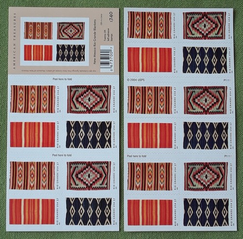 Two Booklets x 20 = 40 of RIO GRANDE BLANKETS 37¢ US Postage Stamps Sc 3926-3929 - Picture 5 of 8