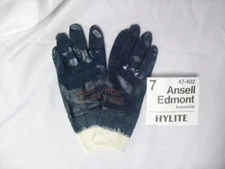 12 Ansell Edmont Hylite Industrial Nitrile cotton fabric gloves 47-402 NEW SZ 7 