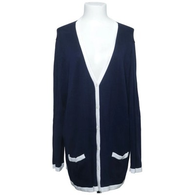 Paola!, Strickjacke, Damen, Größe: 48, Blau/Weiß, Baumwolle/Viskose #tJT