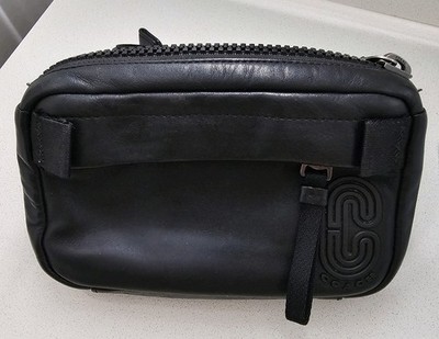 Coach Mini Edge Men's Unisex Leather Belt Body Bag / Sling Black Great Condition