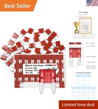 Versatile 10 Amp Blade Fuses - 50 Pack Listed Fast Blow for Mixed Vehicles