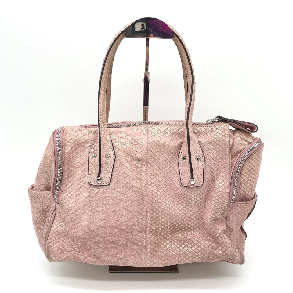 B Makowsky замшевая кожаная сумка сумка розовый металлический змея улицы гламур Maximalist - Изображение 2 из 4