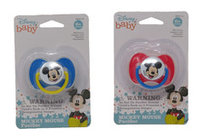 Pacifier With Cover Disney Baby Mickey Mouse Blue- Red Mickey Mouse Lot Of 2