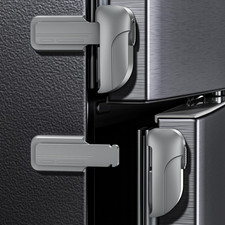 2 Pack Fridge Locks, Child Safety Refrigerator  Freezer Door Latches, No-Drill