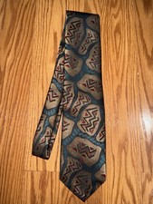 Vintage Christian Dior Monsieur Tie Mens USA Made Necktie Geometric Green