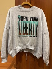 NWT WNBA NY New York Liberty Large Gray Sweater Pullover Sweatshirt Basketball