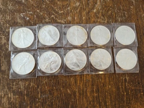 Lot of 10 - 1986 $1 American Silver Eagles - 1st Year - Uncirculated