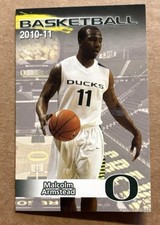 2010-11 Oregon Ducks Basketball Pocket Schedule-Malcolm Armstead-CBI Champions