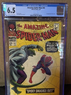 Amazing Spider-man 45 Cgc 6.5 Ow/w Pages Marvel 1967 3rd App of the Lizard!!! 