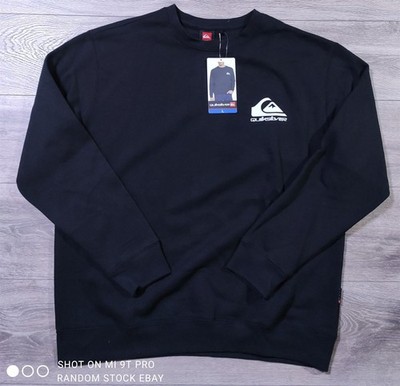 Quiksilver Sweater Adult Large Black Crew Neck Sweatshirt Long Sleeve Mens