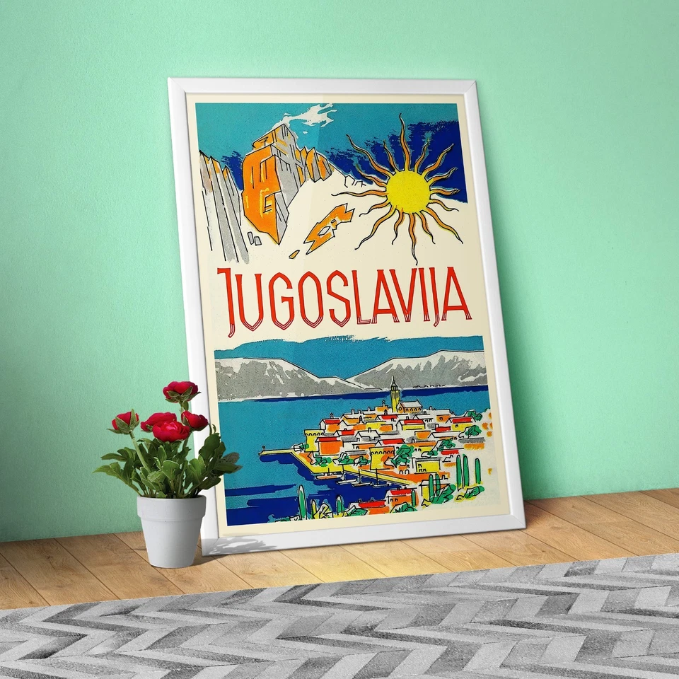 Vintage Jugoslavia 1959, Adriatic posters – 1950s retro travel art print - Image 3 of 4