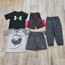 Nike Under Armour Boys Lot of 5 Size 6 7 Activewear Shorts Joggers Shirts Play