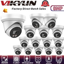 VIKYLIN Turret POE IR30M Onvif 8MP 4K IP CAMERA with audio Outdoor/Indoor Lot US