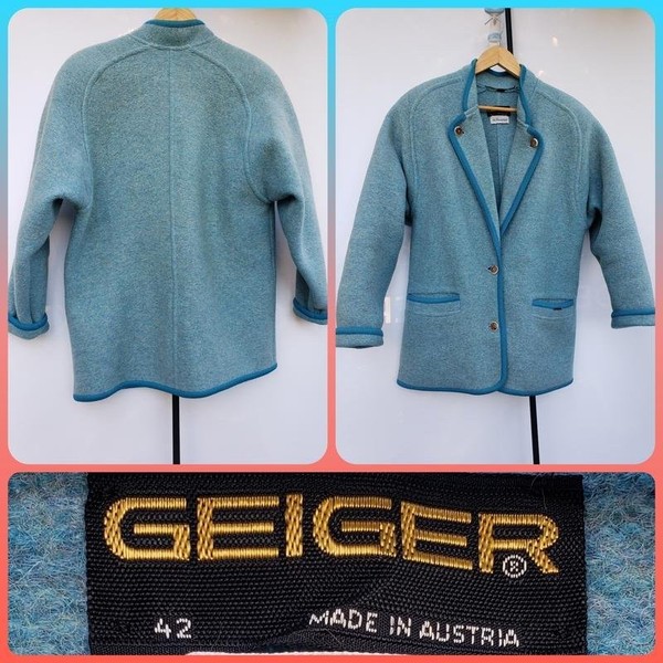 Women Kurt Geiger Coat Blue Wool 36 / S / 44