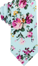 Men's Cotton Printed Floral Neck Tie Skinny Tie