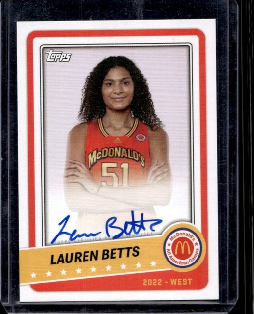 2022-23 Topps Chrome McDonald's Lauren Betts Gameday Paper Auto Autograph #PA-LB