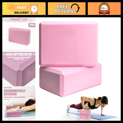 2 Pcs Foam Yoga Blocks 9''x6''x3'' - Lightweight Props for Pilates, Stretching & Me