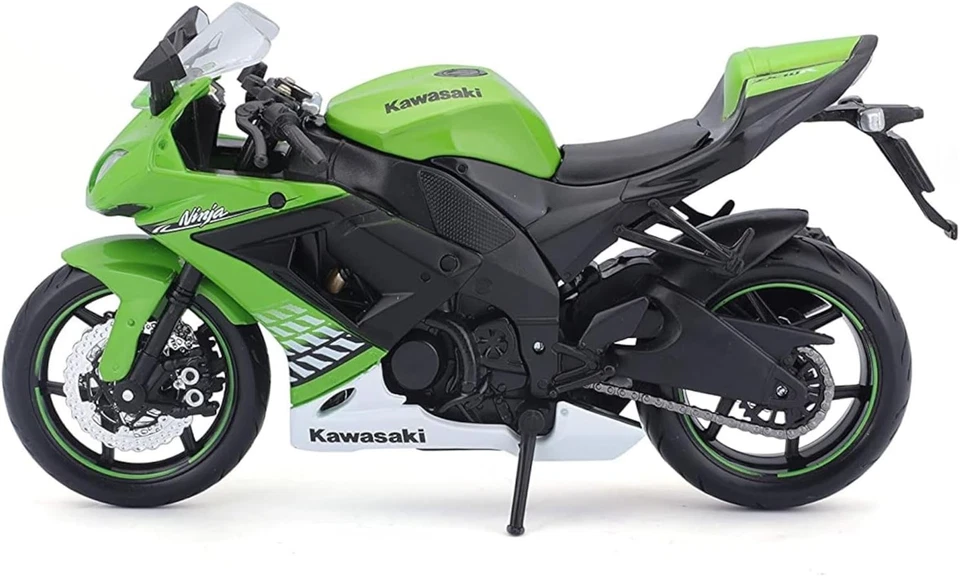 1/12 Kawasaki Ninja ZX-10R Green Diecast Motorcycle Finished Product 10011 - Image 3 of 4