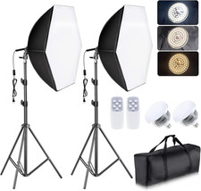 Softbox Lighting Kit - 30"X30" Professional Photography Lighting for Filming, Mo