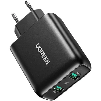 Schnell-Ladegerät 2x USB-A QC 36W Ugreen Netzladegerät Wandladegerät Schwarz - Bild 1 von 4