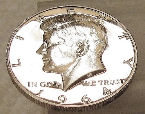 1964 Kennedy  Choice / Gem  Proof 90% Silver  Blazing White Luster #312 -2