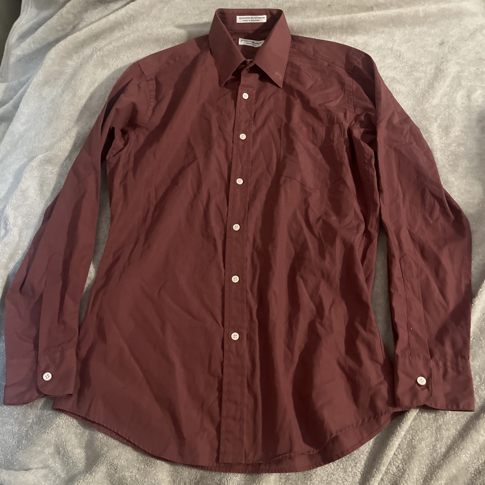 Camicia elegante uomo Yves Saint Laurent taglia 15 32 33 bordeaux