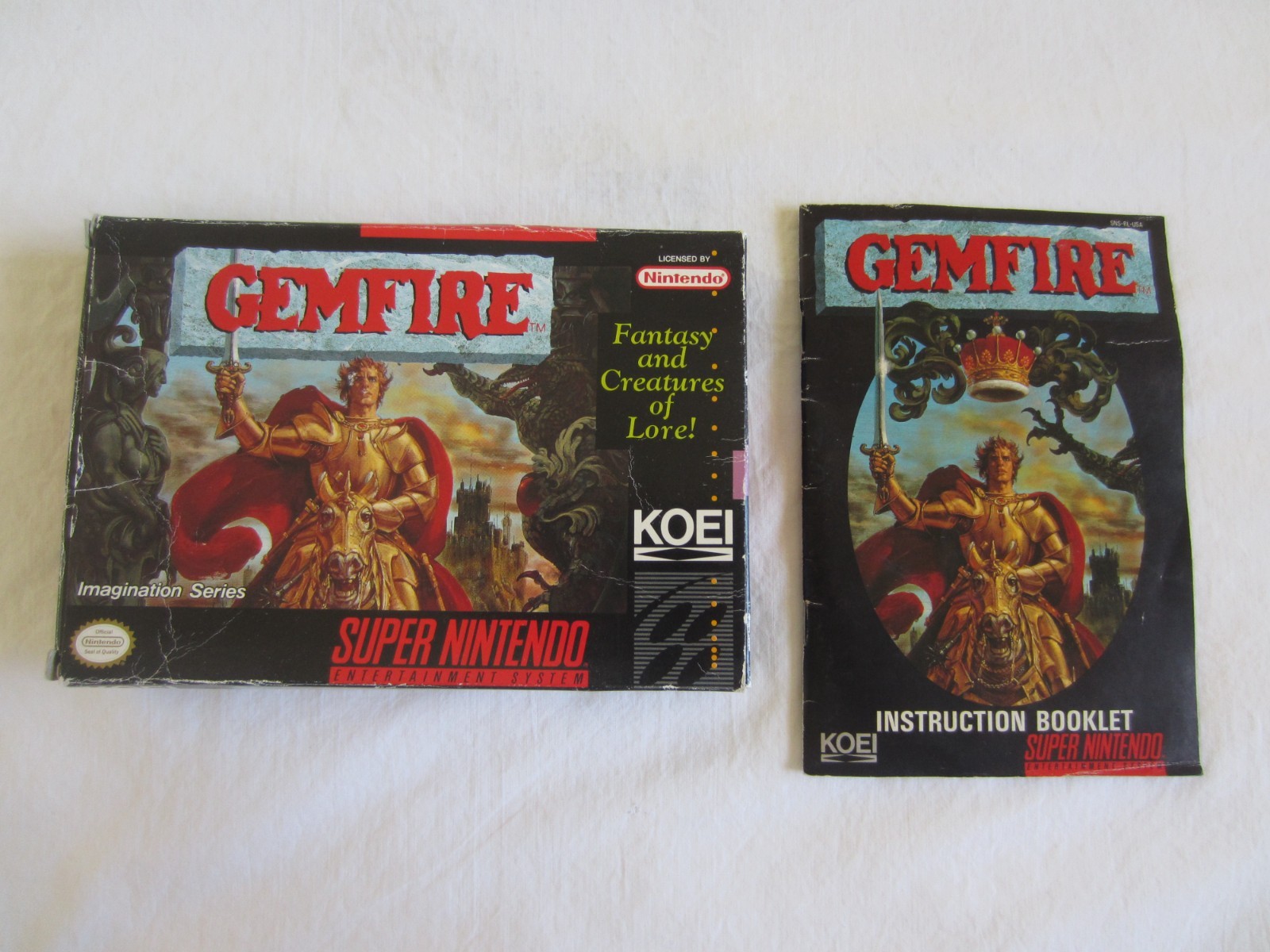 Gemfire (SNES) Super Nintendo Box + Manual Only NO GAME INCLUDED Gem Fire RARE
