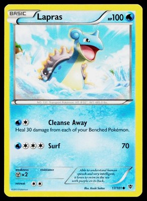 Lapras 17/101 Common Plasma Blast Pokemon Lightly Played